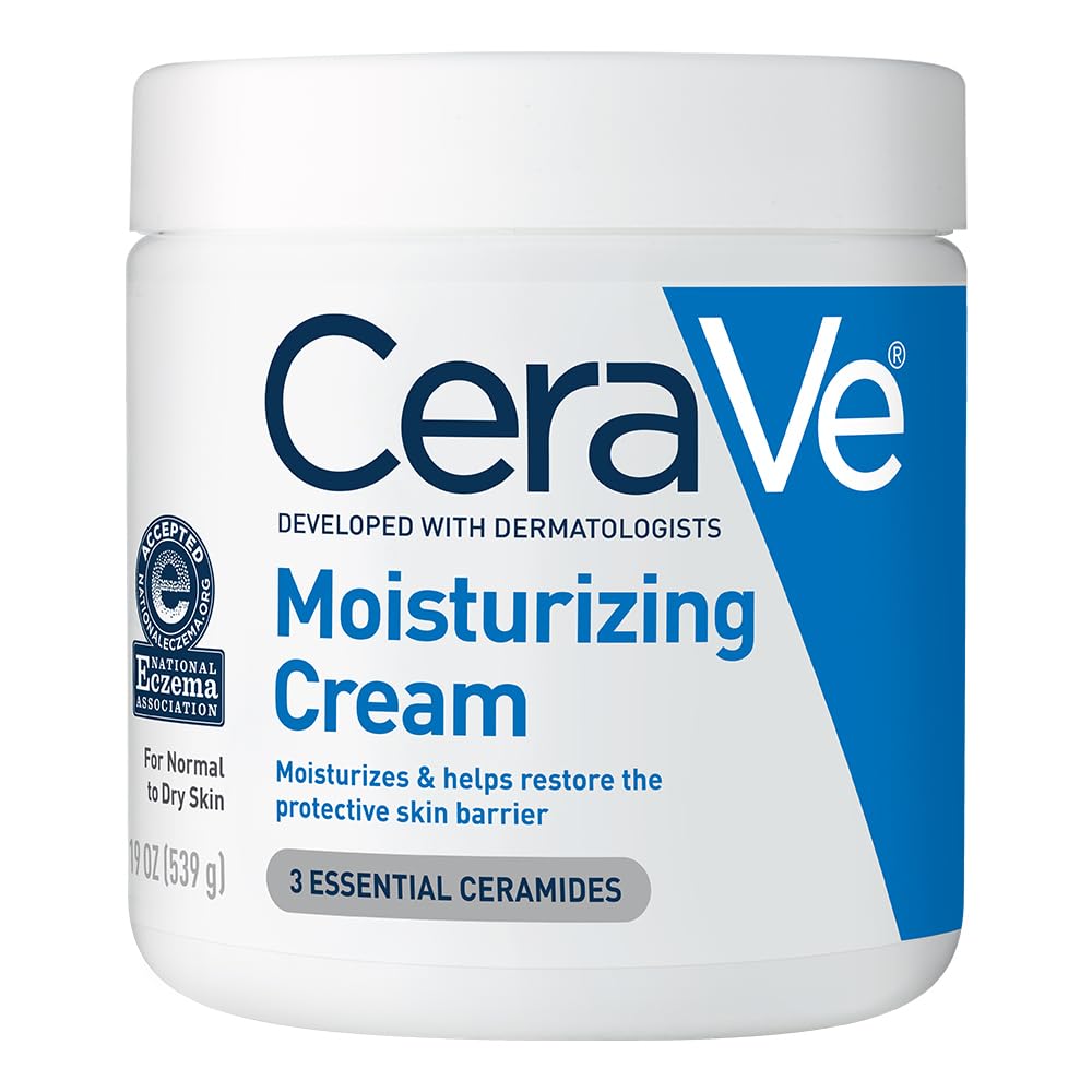 Moisturizing Cream, Face Moisturizer & Body Cream, Skin Care, 19Oz | Hyaluronic Acid for Instant Hydration, Skin Barrier Repair, Ceramide Moisturizer, Fragrance Free, Non-Comedogenic, Daily Use