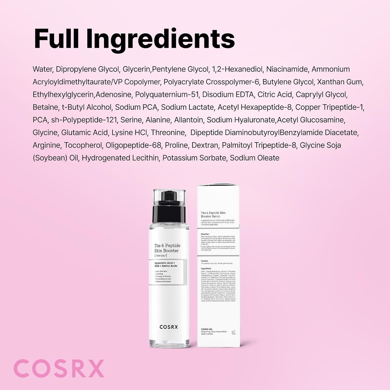 6X Peptide Collagen Skin Booster Toner Serum for Dull Skin, 5.07 Oz | Preps Skin with Copper Peptides, Ghk-Cu for Uneven Skin Texture, Skin Renewal Boosting Facial Essence, Korean Skin Care