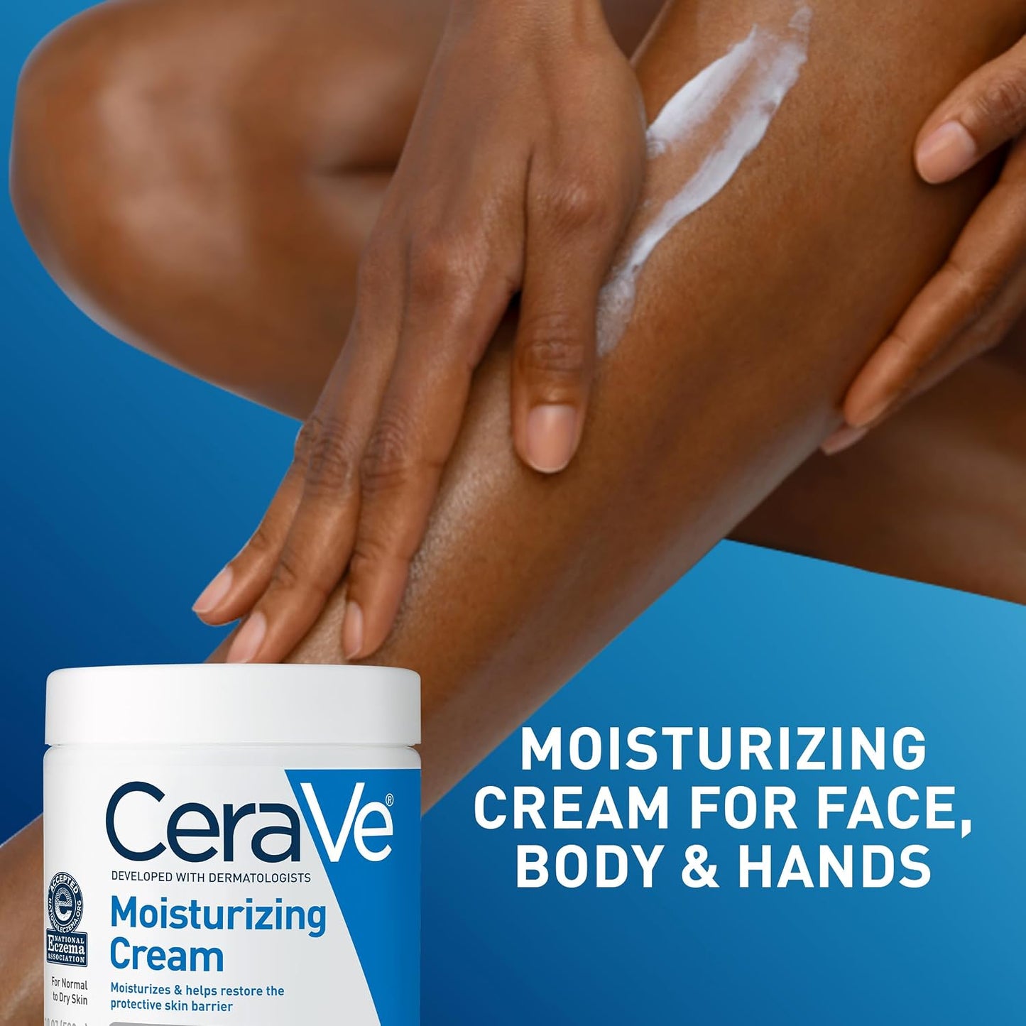 Moisturizing Cream, Face Moisturizer & Body Cream, Skin Care, 19Oz | Hyaluronic Acid for Instant Hydration, Skin Barrier Repair, Ceramide Moisturizer, Fragrance Free, Non-Comedogenic, Daily Use